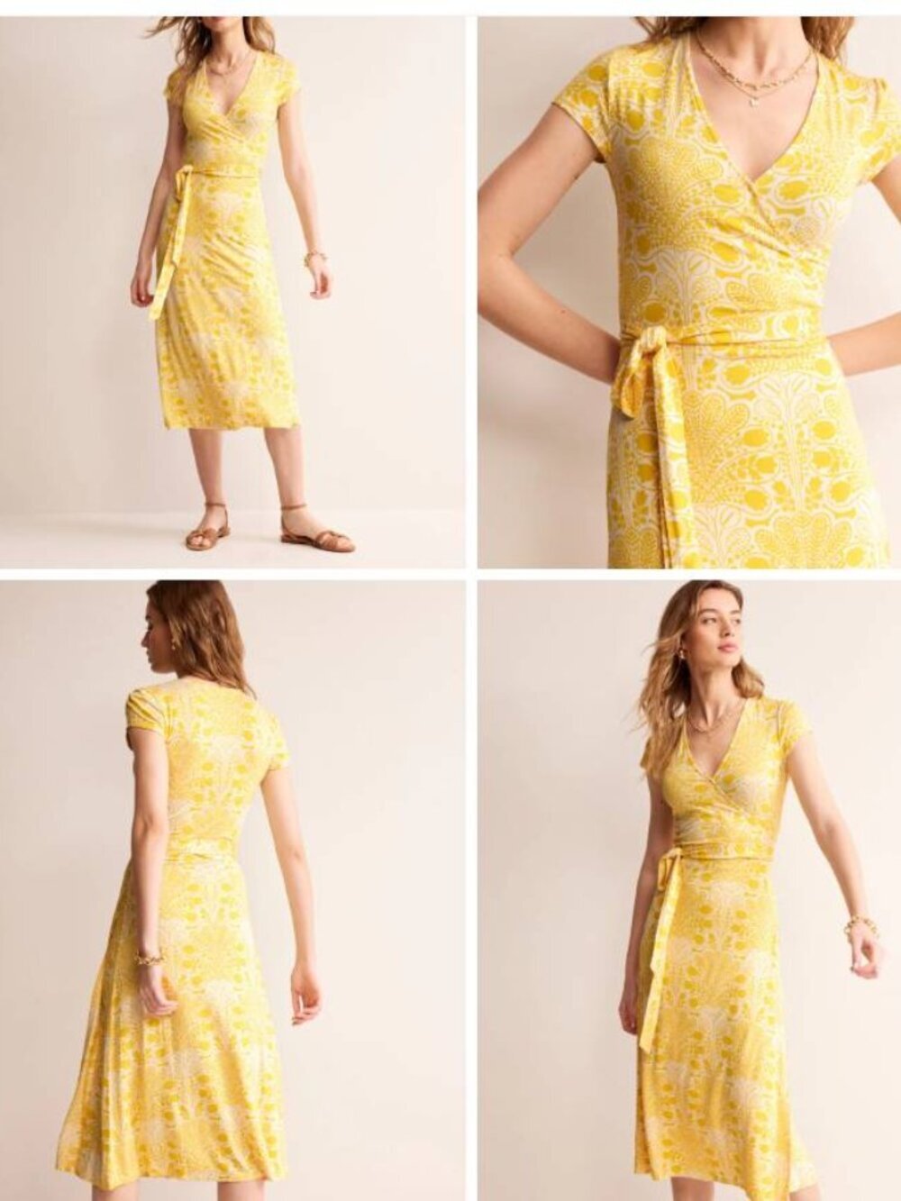 Boden Joanna Cap Sleeve Wrap Dress Size 4R
